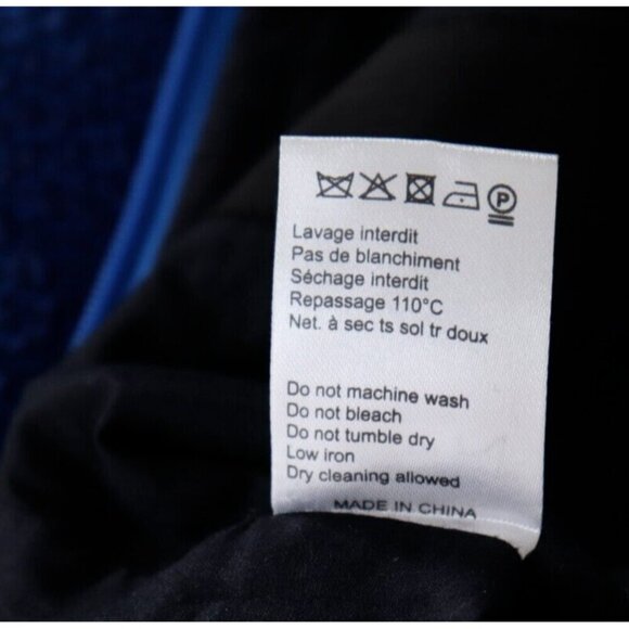 Carven Women's Size 36 US6 Navy Blue Asymmetrical Embossed Sleeveless Mini Dress - Picture 4 of 9